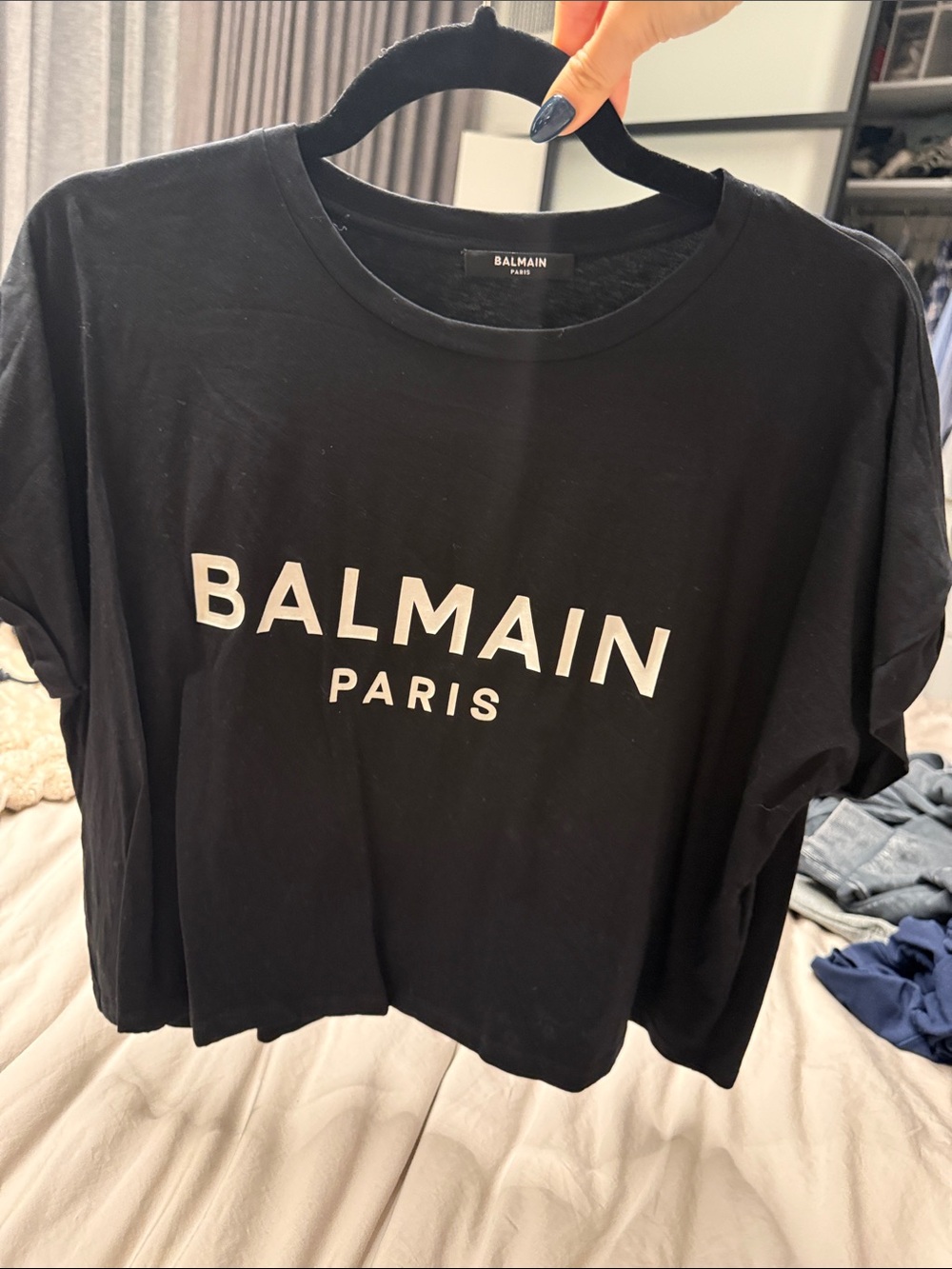 Balmain Black Logo Short Sleeve Tee